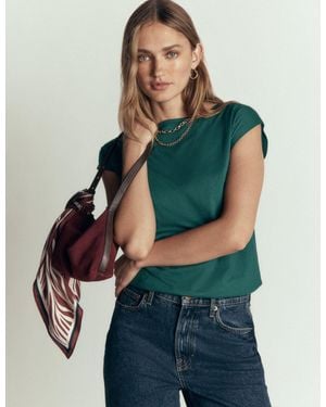 Boden Supersoft Slash Neck T-Shirt - Green