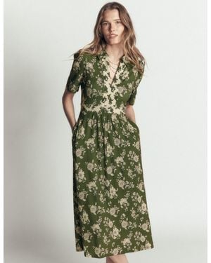 Boden Heidi Jersey Midi Tea Dress - Green