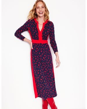 Boden Catherine Ponte Midi Dress Rouge, Fall Sprig - Red