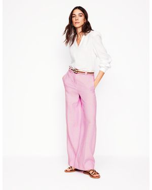 Boden Westbourne Linen Pants - Pink