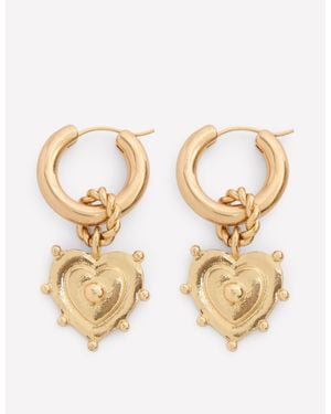 Boden Heart Charm Earrings - Metallic