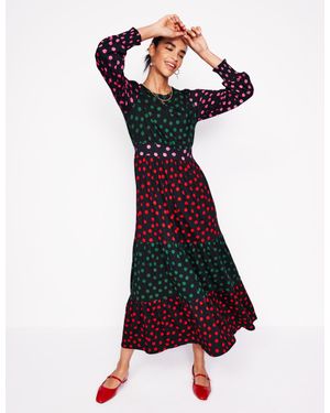 Boden Tabitha Tiered Jersey Dress-Multi, Abstract Dot