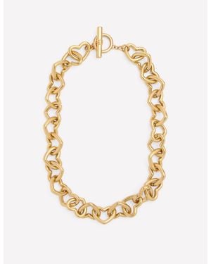 Boden Chunky Heart Chain Necklace - Metallic