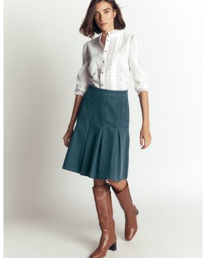 Boden Flippy Cord Skirt - Blue