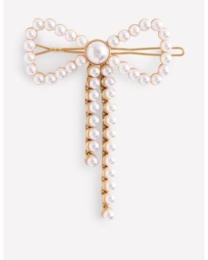 Boden Bow Hair Slide - White