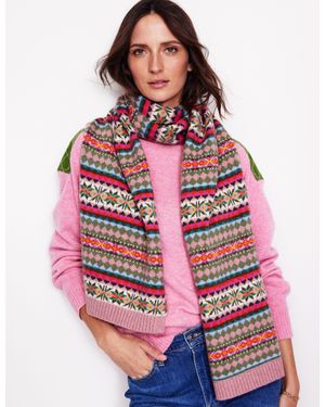 Boden Fair Isle Scarf - Pink