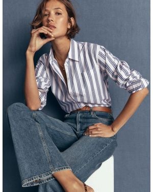 Boden Sienna Relaxed Cotton Shirt - Blue