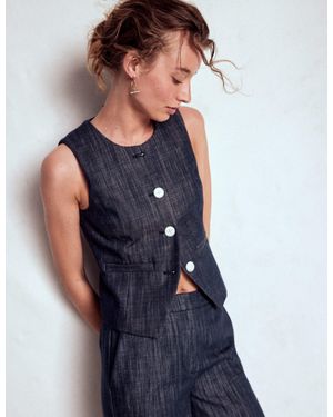 Boden Tailored Twill Waistcoat - Blue