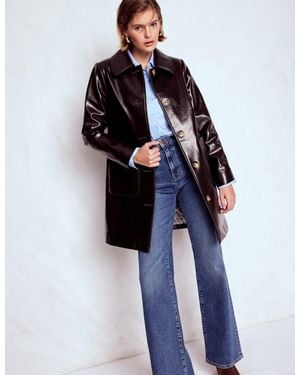 Boden Carlisle Faux Leather Coat - Blue