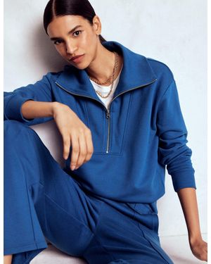 Boden Paneled Half-Zip Sweatshirt - Blue
