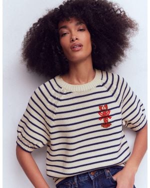 Boden Margot Puff Sleeve T-Shirt - Gray