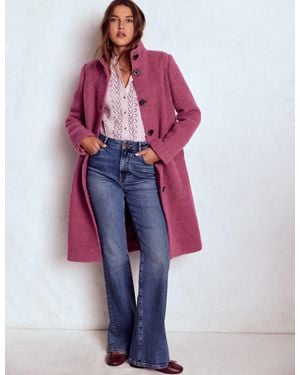 Boden Funnel Neck Coat - Red