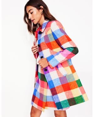 Boden Lincoln Wool Check Coatmulti Check - White