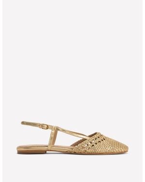 Boden Woven Slingback Flats - Natural