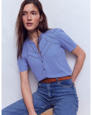 Boden Bea Short Sleeve Shirt - Blue