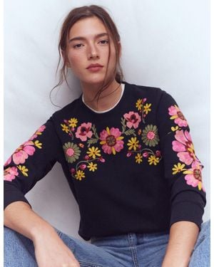 Boden Hannah Embroidered Sweatshirt - Blue