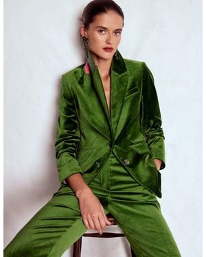Boden Stamford Velvet Blazer - Green