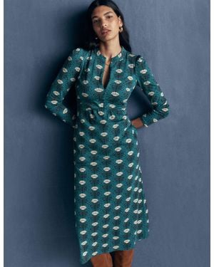 Boden Hope Zip Detail Jersey Dress - Blue
