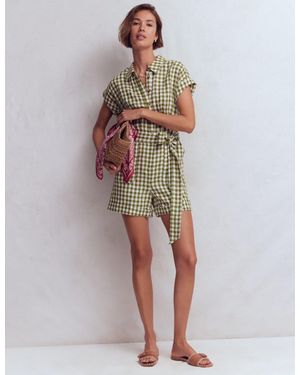 Boden Kay Linen Playsuit - Green