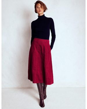 Boden Joy Cord Midi Skirt - Red