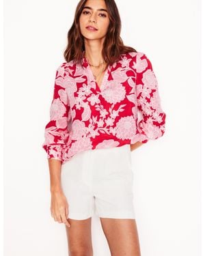 Boden Grace Linen Top - Red