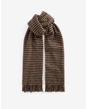 Boden Houndstooth Blanket Scarf - Brown