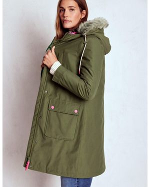 Boden 1 Hooded Parka, Leopard Borg - Green