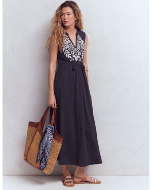 Boden Notch Neck Jersey Maxi Dress - Blue