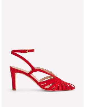 Boden Heeled Cage Sandals - Red