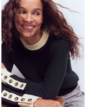 Boden Grace Colour Block Jumper - Blue