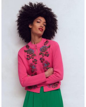 Boden Elena Stand Neck Jacket - Pink