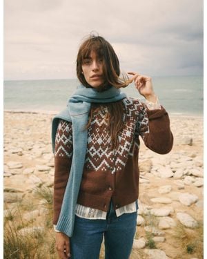 Boden Mae Fair Isle Cardigan - Natural