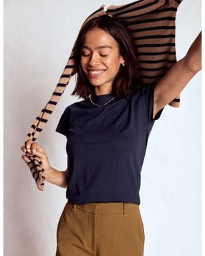 Boden Supersoft Boat Neck T Shirt - Blue