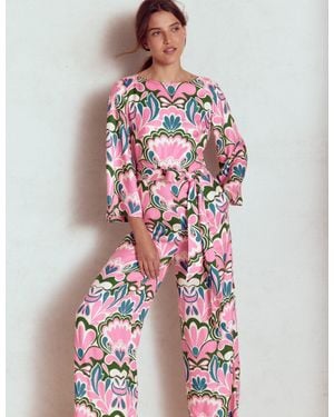 Boden Kimono Sleeve Jumpsuit - White