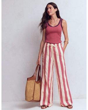 Boden Islington Linen Trousers - Red