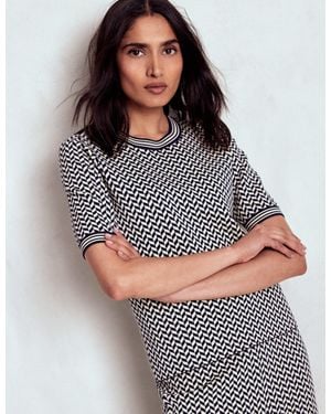 Boden Jacquard Knitted T Shirt - Grey