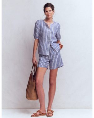 Boden Islington Linen Shorts - Blue