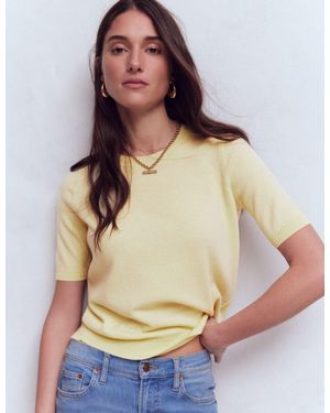 Boden Eva Cashmere T-Shirt - Yellow