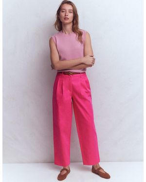 Boden Bloomsbury Cotton Trousers - Pink