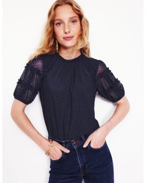 Boden Shortsleeve Spotty Tulle Topmidnight - Blue