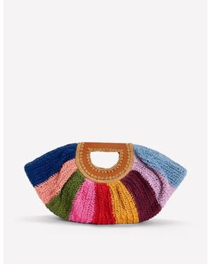 Boden Raffia Moon Clutch - Blue