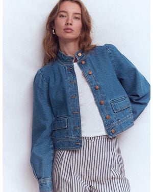 Boden Topstitch Denim Jacket - Blue