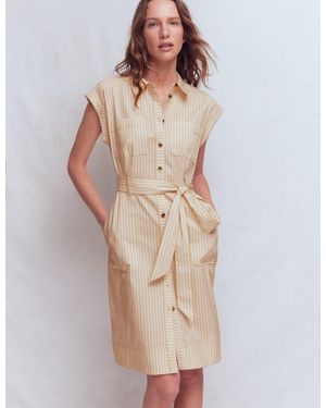 Boden Short Belted Shirt Dress - Natural