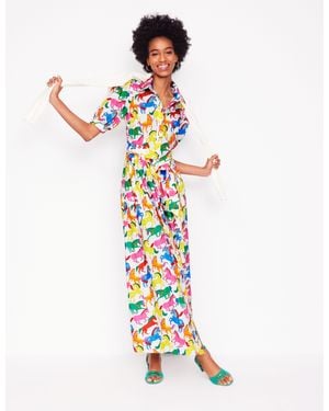 Boden Alexa Maxi Shirt Dress Multi, Enchanting Vine - Green