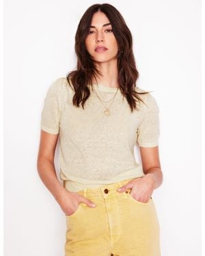 Boden Liv Boat Neck Linen T-Shirt - Multicolour