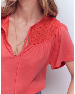 Boden Edi Trim Detail T-Shirt - Red