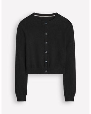 Boden Eva Cashmere Cropped Cardigan - Black