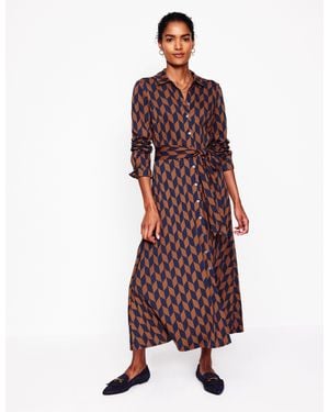 Boden Marcia Jersey Shirt Dress Bright, Leafy Grove - Blue