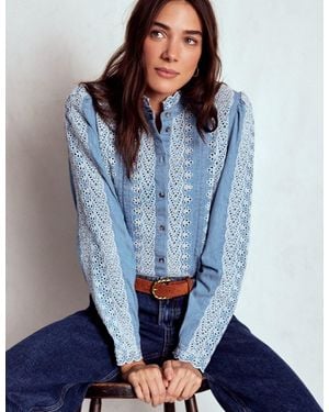 Boden Savannah Broderie Top - Blue