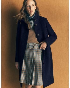 Boden Funnel Neck Wool Coat - Blue
